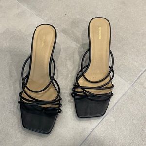 PrettyLittleThing | Black Sandal Heels